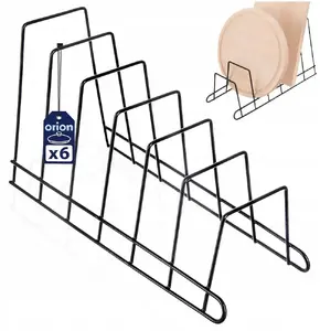 Stāvētis vākiem un šķīvjiem Home&Styling Collection RADKA metāla melns, 6 vietas, 34,5 cm