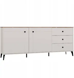 Kumode Malys Group POINT 2D3S — 2 durvis, 3 atvilktnes, Kaszmir Beige / Dąb Castello apdare