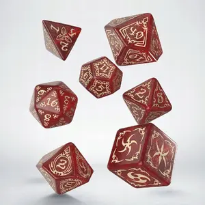 Q-Workshop dice set Tribal — Languid red-beige design (assorted six-sided dice)