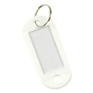 Key hangers Q-Connect KF02695 — plastic, white, 22×50 mm, pack of 100