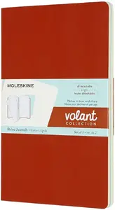 Rakstīšanas piezīmju grāmata Moleskine Volant MS-620527 — līniju režģis, 96 lapas, korāls un akvamarīns