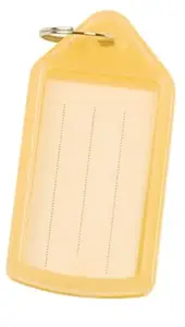 Key tags Q-Connect KF10479 yellow, pack of 40, 55×30 mm