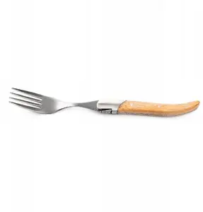 Fork set Laguiole Oak Wood Stonewash by Laguiole — set of 6 dining forks, oak handle, stonewash finish