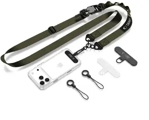 Lanyard IMPACTO GIFTS Tech‑Protect C9S Rope Crossbody — Army Green, rope crossbody lanyard