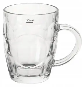Beer Mug Kadax ORION 500 ml — Glass Beer Stein, Dishwasher-Safe Thick Glass
