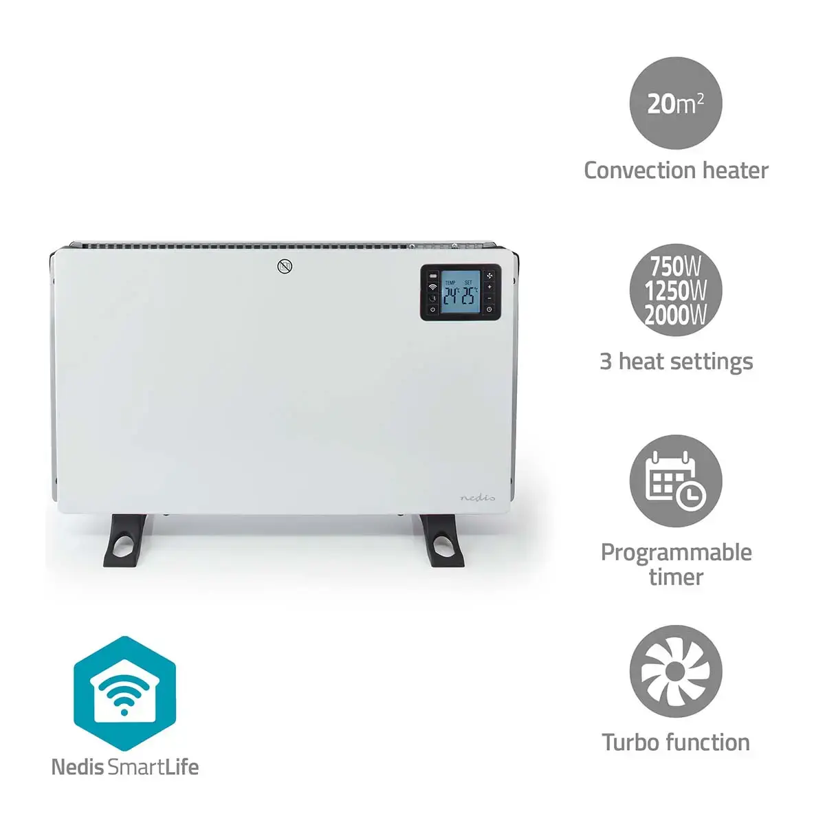 Convector heater Nedis HTCO50WTW 2000 W Photo 6