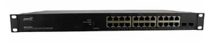 Lantronix SM24TAT2SA-EU Smart Managed PoE+ tīkla slēdzis ar 24 gigabitu PoE+ portiem un 2 SFP portiem, melns