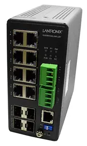 Lantronix SISGM1040-284-LRT vadāms industriālais tīkla slēdzis ar 8 Gigabit Ethernet RJ-45 portiem un 4 SFP slotiem