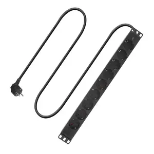 Power distribution unit ACT PDU 19" with CEE7/7 plug, 8 Type F sockets, on/off switch, 2.5 m H05VV-F 3G1.5