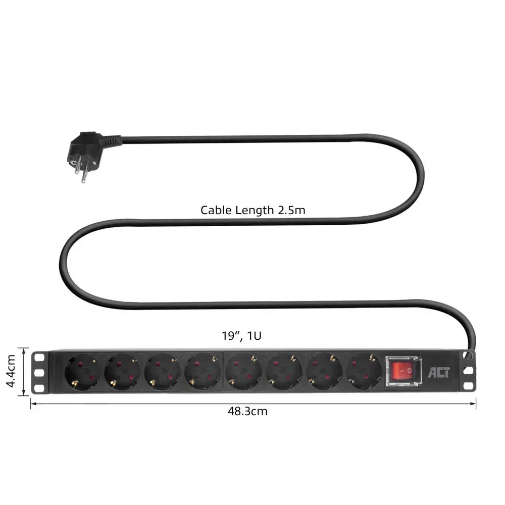 ACT PDU 19" ar 8 Type F kontaktligzdām PD3005 Photo 6