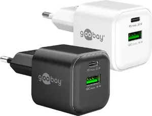 WENTRONIC Goobay 20 Вт USB-C PD GaN двойное быстрое зарядное Nano черное