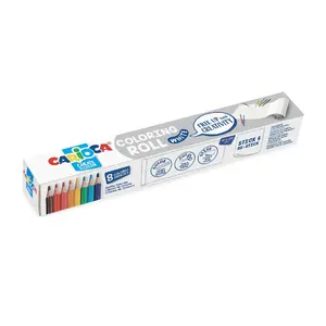 Carioca Coloring Roll + 8 Pencils — Rolling art desk paper roll 300 mm width, 9-piece set