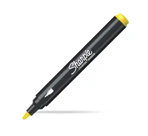 Marker Sharpie 2218063, yellow ink, round barrel, single piece