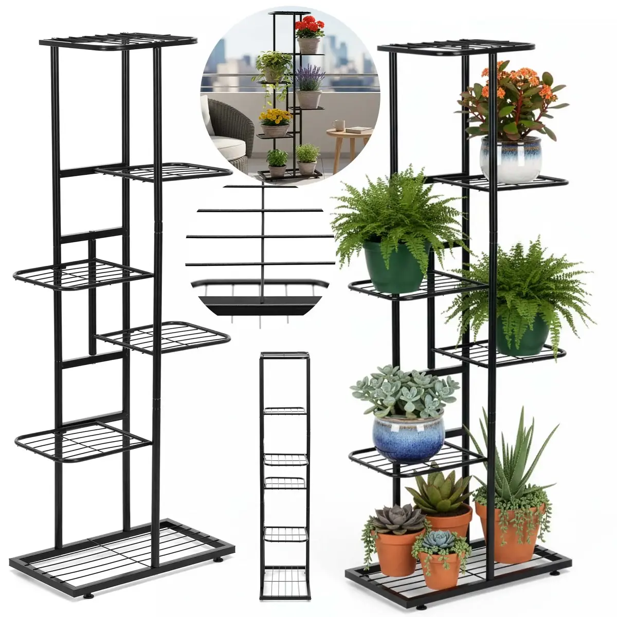 Metal planter Springos GA0214 with 6 shelves Photo 3