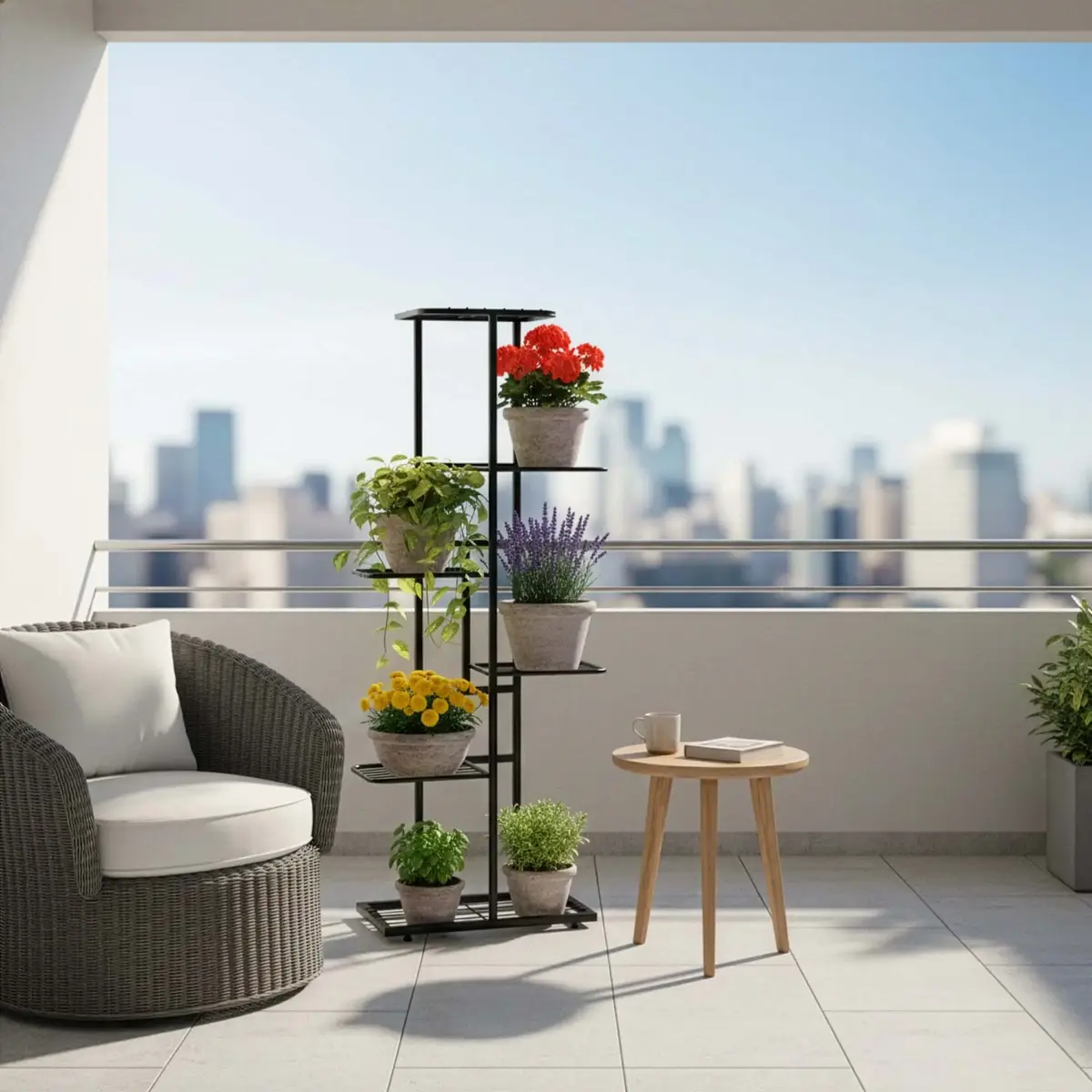 Metal planter Springos GA0214 with 6 shelves Photo 9