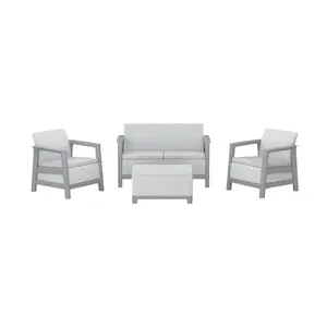 Набор садовой мебели Keter Scandi Linea 2 Seater Set — 2 кресла, 2‑местный диван, стол, джутовый эффект, стойкий к погоде