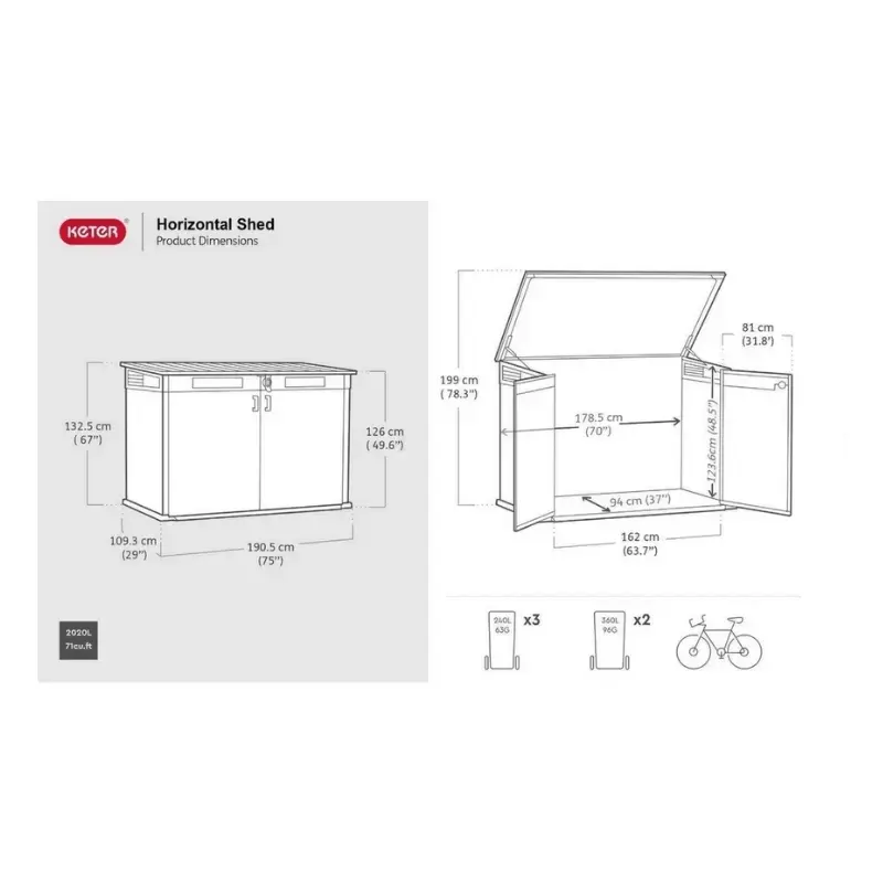 Keter Deco Horizontal Shed оттенок «ясень» Photo 6