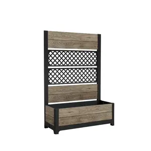 Flower Box Keter Deco Tulip 110L 2-Rhombus Mesh Ash Wood Tone