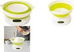 Кухонные весы Little balance Bol Up LB 8064 — электронные, складные с складной чашей, бело‑салатовые