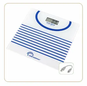 Elektroniska personu svari Little balance 8655 — maksimālais svars 180 kg, LCD displejs, zils/balts, uz baterijām