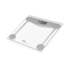 Elektroniskie personālie svari Little Balance SB2 Square Transparent — max 160 kg, precizitāte 100 g, LCD, CR2032