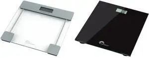 Цифровые напольные весы Little balance SB2 — чёрные, нержавеющая сталь с закалённым стеклом, сверхплоские (LB 8194)