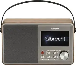 Albrecht DR 862 Portable Digital Radio with DAB+ and FM, 4W RMS, 4.3-inch Display, Grey and Wood