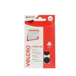 Velcro VEL-EC60228 āķu un cilpu stiprinājumi, melni, 16 mm platums, 16 gab.