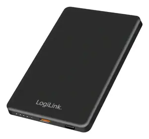 Power bank LOGILINK PA0352 5000 mAh with wireless charging, USB-C, 20 W output, Black
