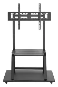 Multimedia cart stand DELTACO ARM-0453-B Black — universal mobile stand for displays 37–100", load up to 150 kg