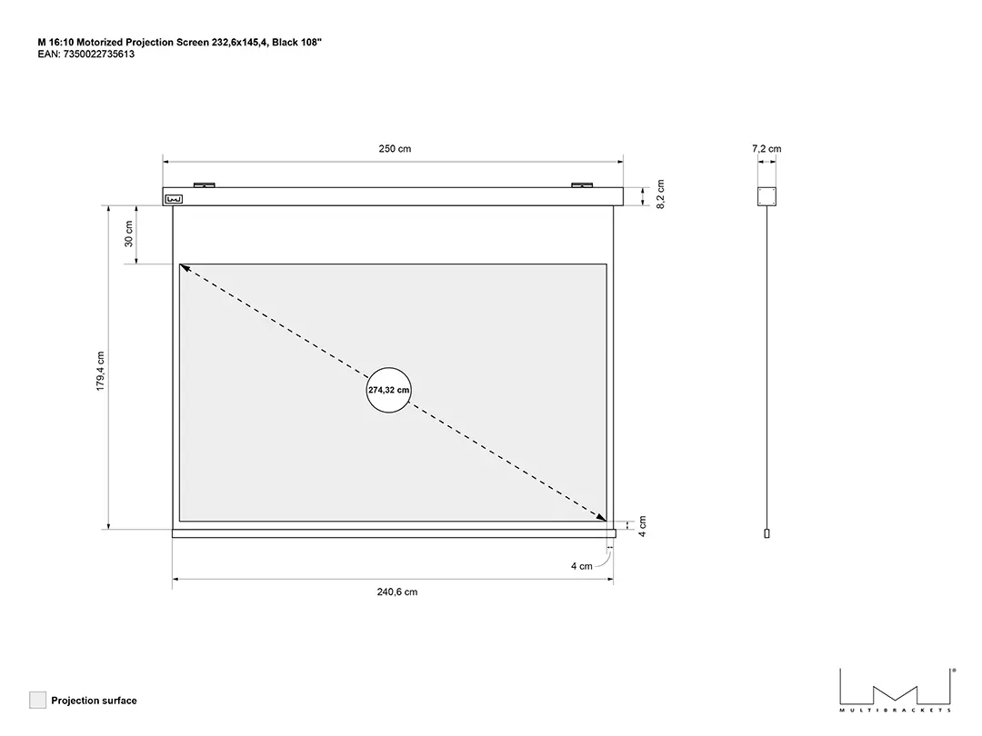 Motorizēts ekrāns Multibrackets 108" Photo 13