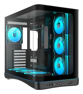 Datora korpuss SAMA Gears V62 Midi Tower Black ar 3×120 mm sānu ventilatoriem un 1×120 mm aizmugures ventilatoru, atbalsta ATX PSU, 2.5"/3.5" diski