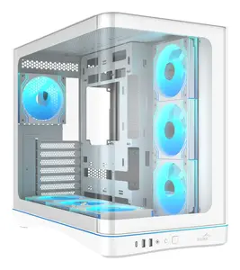 PC Mid Tower korpuss SAMA V62 — balts, atbalsta ATX barošanas bloku, 3×120 mm sānu un 1×120 mm aizmugures ventilatoru, 2.5/3.5" HDD