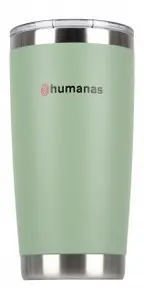 Termokrūze Aptel Humanas Fluo 600 ml — zaļa, hermētiska vāciņa, nerūsējošā iekšpuse