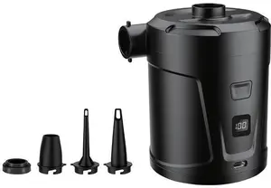Portable rechargeable air pump LTC LXMP190 — 3.7V 5200mAh, 5A, 18.5W, USB‑C, 300 L/min, 4 nozzles, LCD display, carry case