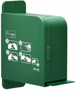 Dispenser for bandages plum PLUM QuickSoft, empty, wall-mounted, green