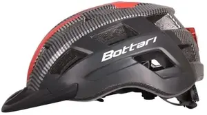 BOTTARI velosipēda ķivere L/XL ar aizmugurējo LED, sarkani-melnā
