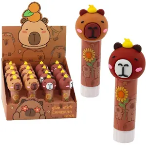 Glue Stick LEANToys model 21546 — school and office glue, brown, capybara design