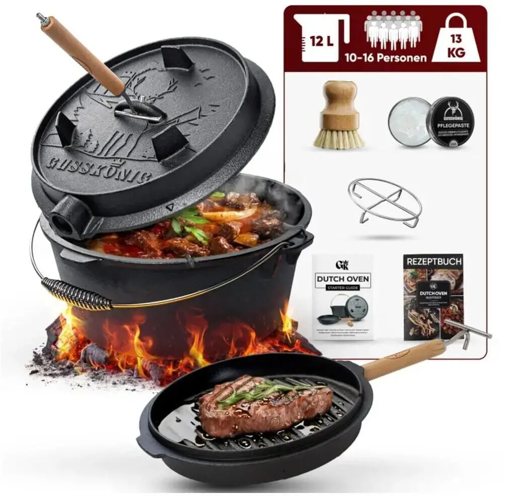 Dutch Oven komplekts Lumarko Gusskönig 12L
