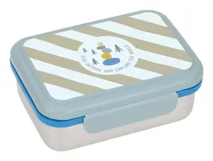 Lunch container Lässig Sunny Explorer 1.17 L — polypropylene, silicone, stainless steel, blue/green