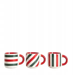 Set of 3 Homla Aurevia striped cups 100 ml - Homla