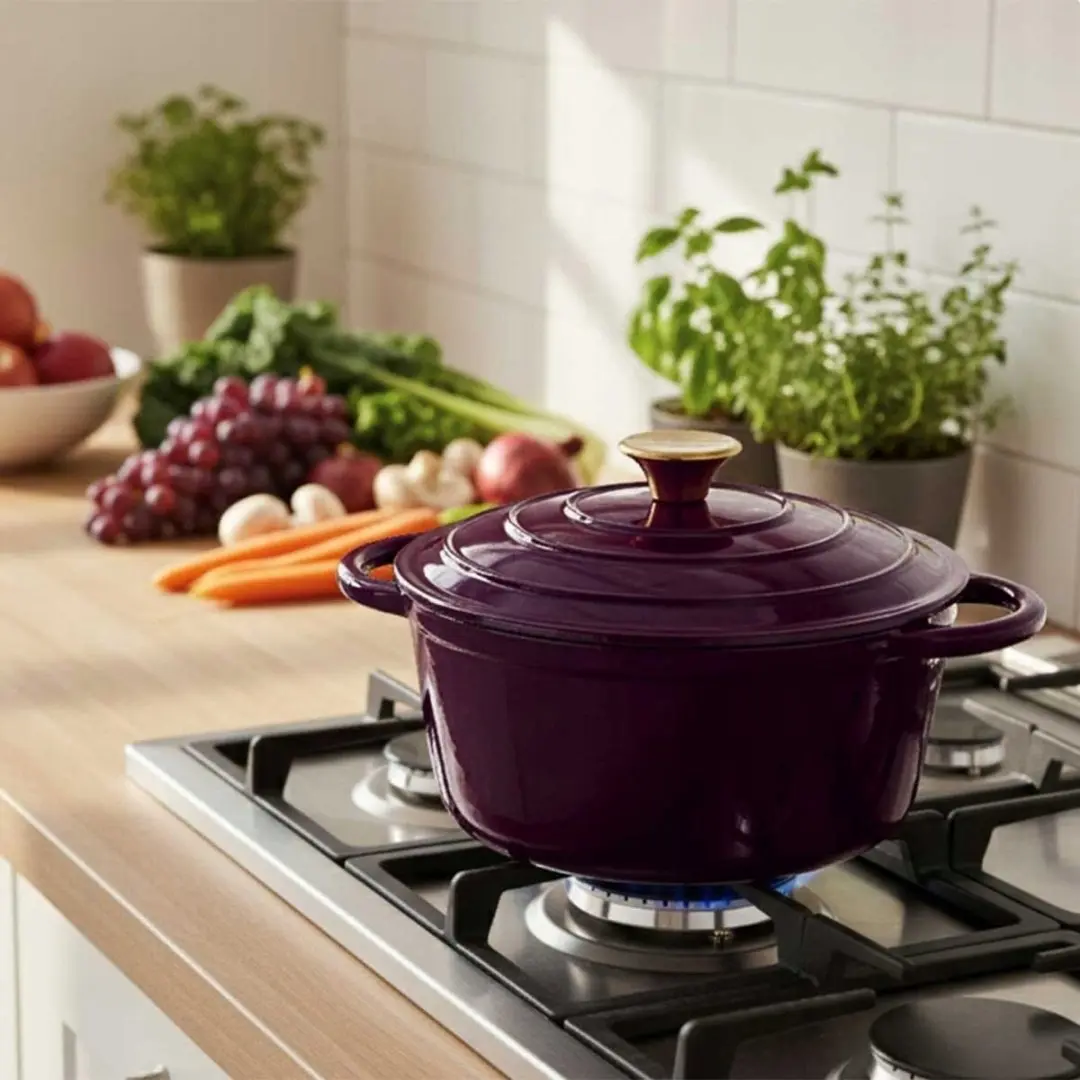 Emaljēta čuguna katla trauks Atusa DQ24-eggplant