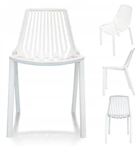 Garden chair Nuforma model 04K 8128B – modern white plastic outdoor chair