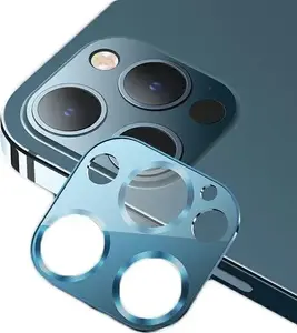 Camera Lens Glass Protector for iPhone 12 Pro Max by usams – metal blue BH707JTT04