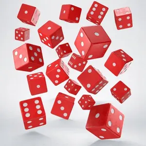 Q-Workshop dice set Pełna Paka Kości K6 red-white – polyhedral gaming dice set