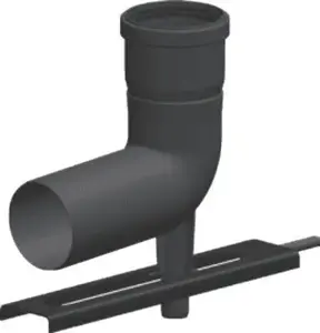 Flue Elbow 87° Jeremias 60/80 mm with Support and Mounting Rail
