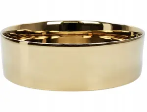Ceramic countertop washbasin Beliani TEBAR Ø40 cm, gold finish