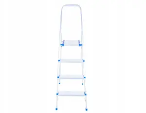 Aluminium 4-step folding stepladder GEKO model 4-step, load capacity 150 kg