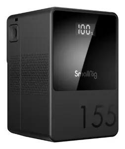 Barošanas bloks SmallRig VB155 mini — litija 10200 mAh, 155 W kopējā jauda, PD 3.0, PPS, QC 2.0/3.0, VOOC 2.0, 14.54 V, USB-A + USB-C, melns