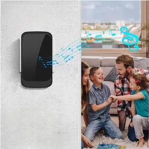 Wireless Doorbell LTC LXLU01C — touch button, 433 MHz, 200 m range, 38 melodies, 5 volume levels, black